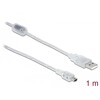 Przewód USB 2.0 typ A - mini-B męsko-męski męski 1m przezroczysty Delock 83905
