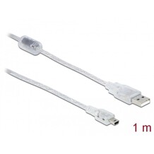 Przewód USB 2.0 typ A - mini-B męsko-męski męski 1m przezroczysty Delock 83905