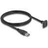 Kabel USB 5Gbps USB typ A męski prosty do USB micro-B męski 90° w dół z rozstawem śrub 18 mm 1m czarny Delock 81030