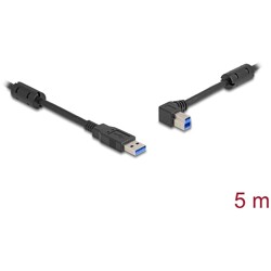 Kabel USB 5Gbps typ A - typ B męsko-męski 90° zagięty w lewo 1m Delock 81103