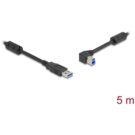 Kabel USB 5Gbps typ A - typ B męsko-męski 90° zagięty w lewo 1m Delock 81103