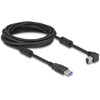 Kabel USB 5Gbps typ A - typ B męsko-męski 90° zagięty w lewo 1m Delock 81103