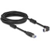 Kabel USB 5Gbps typ A - typ B męsko-męski 90° zagięty w lewo 1m Delock 81103
