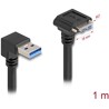 Kabel USB 5Gbps USB typ A męski 90° w dół do USB micro-B męski ze śrubami 90° w dół 1m czarny Delock 80482