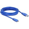 Kabel USB 5Gbps typ A - micro-B męsko-męski męski 5m niebieski Delock 83502