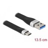 Płaski kabel wstążkowy USB 3.2 Gen.1 FPC z USB typ A do USB-C 13,5cm PD 3A Delock 85771