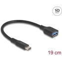 Adapter USB 10Gbps USB-C męski - typ A żeński 19 cm 60W QC 3.0 czarny Delock 67179