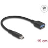 Adapter USB 10Gbps USB-C męski - typ A żeński 19 cm 60W QC 3.0 czarny Delock 67179