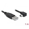 Przewód USB 2.0 typ A wtyk męski - typ mini-B wtyk męski kątowy 1m Delock 82681