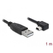 Przewód USB 2.0 typ A wtyk męski - typ mini-B wtyk męski kątowy 1m Delock 82681