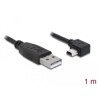 Przewód USB 2.0 typ A wtyk męski - typ mini-B wtyk męski kątowy 1m Delock 82681