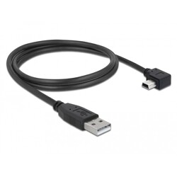 Przewód USB 2.0 typ A wtyk męski - typ mini-B wtyk męski kątowy 1m Delock 82681
