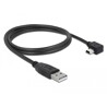 Przewód USB 2.0 typ A wtyk męski - typ mini-B wtyk męski kątowy 1m Delock 82681