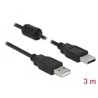 Przewód USB 2.0 typ A - typ A 3,0 m czarny Delock 84892