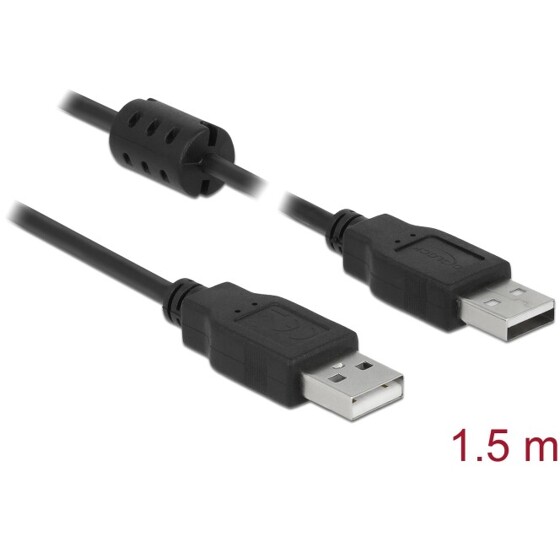 Przewód USB 2.0 typ A - typ A 1,5m czarny Delock 84890