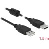 Przewód USB 2.0 typ A - typ A 1,5m czarny Delock 84890