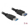 Przedłużacz USB 5Gbps typ A męsko-żeński 3m czarny Delock 85057