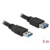 Przedłużacz USB 5Gbps typ A męsko-żeński 3m czarny Delock 85057