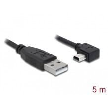 Przewód USB 2.0 typ A wtyk męski - typ mini-B wtyk męski kątowy 5m Delock 82684