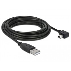 Przewód USB 2.0 typ A wtyk męski - typ mini-B wtyk męski kątowy 5m Delock 82684 Przewód USB 2.0 typ A wtyk męski - typ mini-B wtyk męski kątowy 5m Delock 82684