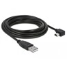 Przewód USB 2.0 typ A wtyk męski - typ mini-B wtyk męski kątowy 5m Delock 82684