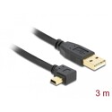 Przewód USB 2.0 typ A wtyk męski - typ mini-B wtyk męski kątowy 3m Delock 82683