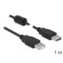 Przewód z wtykiem męskim USB 2.0 typ A - wtyk męski USB 2.0 typ A 1m czarny Delock 84889