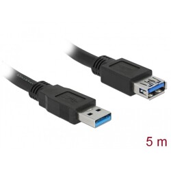 Przedłużacz USB 5Gbps typ A męsko-żeński 5m czarny Delock 85058