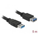 Przedłużacz USB 5Gbps typ A męsko-żeński 5m czarny Delock 85058
