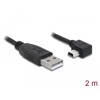 Przewód USB 2.0 typ A wtyk męski - typ mini-B wtyk męski kątowy 2m Delock 82682