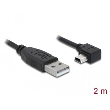 Przewód USB 2.0 typ A wtyk męski - typ mini-B wtyk męski kątowy 2m Delock 82682