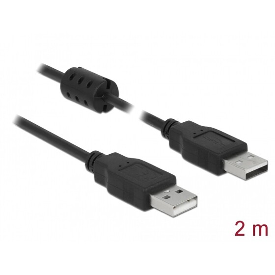 Przewód USB 2.0 typ A - typ A 2,0 m czarny Delock 84891