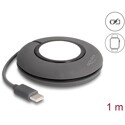 Kabel do ładowania szpuli USB-C do Apple Watch szary magnetyczny 1m Delock 83019