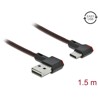 Przewód EASY-USB 2.0 typ A do USB-C męsko-męski kątowy w lewo / w prawo, 1,5m czarny Delock 85282