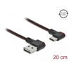 Przewód EASY-USB 2.0 typ A - USB-C męsko-męski kątowy w lewo / w prawo 20cm czarny Delock 85279