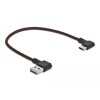 Przewód EASY-USB 2.0 typ A - USB-C męsko-męski kątowy w lewo / w prawo 20cm czarny Delock 85279