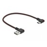 Przewód EASY-USB 2.0 typ A - USB-C męsko-męski kątowy w lewo / w prawo 20cm czarny Delock 85279