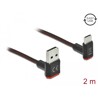 Przewód EASY-USB 2.0 typ A - USB-C męsko-męski kątowy w górę / w dół 2m czarny Delock 85278