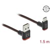 Przewód EASY-USB 2.0 typ A - USB-C męsko-męski kątowy w górę / w dół 1,5m czarny Delock 85277