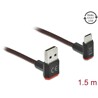Przewód EASY-USB 2.0 typ A - USB-C męsko-męski kątowy w górę / w dół 1,5m czarny Delock 85277