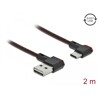 Przewód EASY-USB 2.0 typ A do USB-C męsko-męski kątowy w lewo / w prawo 2m czarny Delock 85283