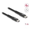 Kabel USB 2.0 USB-C męsko-męski z magnetyczną osłoną tekstylną PD 3.0 60W 1m Delock 81119