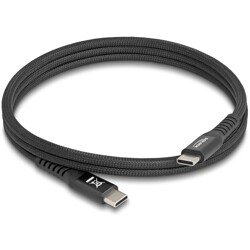 Kabel USB 2.0 USB-C męsko-męski z magnetyczną osłoną tekstylną PD 3.0 60W 1m Delock 81119 Kabel USB 2.0 USB-C męsko-męski z magnetyczną osłoną tekstylną PD 3.0 60W 1m Delock 81119