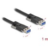 Kabel USB 5Gbps typ A męsko-męski 19 mm 1m czarny Delock 80997