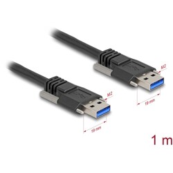 Kabel USB 5Gbps typ A męsko-męski 19 mm 1m czarny Delock 80997