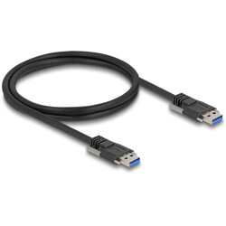 Kabel USB 5Gbps typ A męsko-męski 19 mm 1m czarny Delock 80997 Kabel USB 5Gbps typ A męsko-męski 19 mm 1m czarny Delock 80997