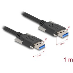 Kabel USB 5Gbps typ A męsko-męski 22mm 1m czarny Delock 80998