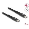 Kabel USB 2.0 USB-C męsko-męski z magnetyczną osłoną tekstylną PD 3.0 60W 2m Delock 81120