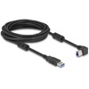Kabel USB 5Gbps typ A - typ B męsko-męski 90° zagięty w prawo 5m Delock 81111