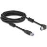 Kabel USB 5Gbps typ A - typ B męsko-męski 90° zagięty w prawo 5m Delock 81111